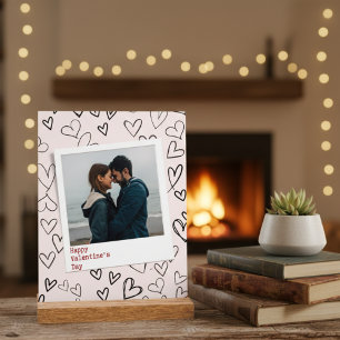 Happy Valentines Day Modern Stylish Romantic Photo Acrylic Sign