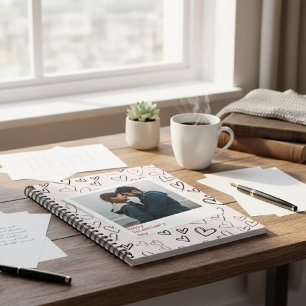 Happy Valentines Day Modern Stylish Romantic Photo Notebook