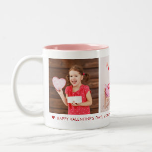 Happy Valentine's Day Mummy 3 Photo Custom Two-Tone Coffee Mug