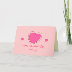 "Happy Valentine's Day, Mummy!" [pink hearts 1] Holiday Card