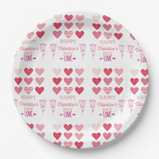 Happy valentine's Day my love   Paper Plate (Front)