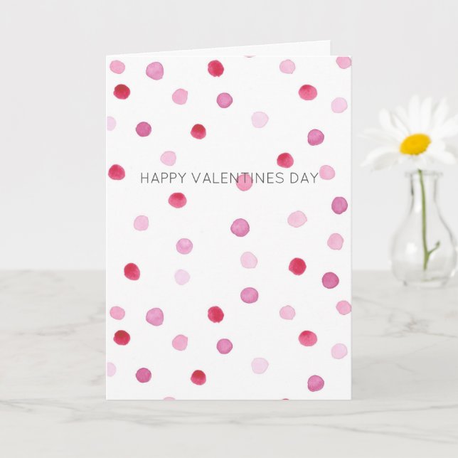 Happy Valentines Day MY LOVE Pink Polka Dots Sweet Card (Small Plant)