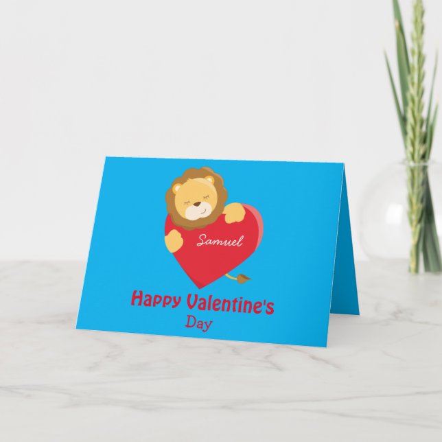 Happy Valentine's Day My Son Lion theme Card (Front)