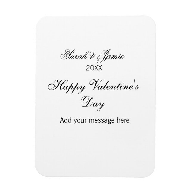 Happy Valentine's day name date message simple ele Magnet (Vertical)