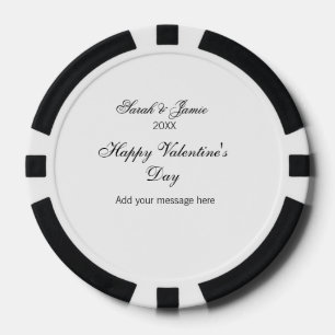 Happy Valentine's day name date message simple ele Poker Chips