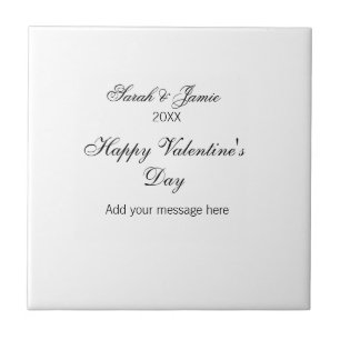 Happy Valentine's day name date message simple ele Tile