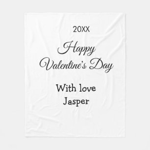 Happy Valentine's day name love simple year stylis Fleece Blanket