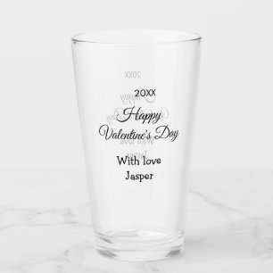 Happy Valentine's day name love simple year stylis Glass