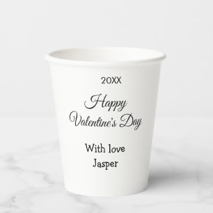 Happy Valentine's day name love simple year stylis Paper Cups