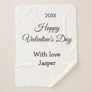 Happy Valentine's day name love simple year stylis Sherpa Blanket