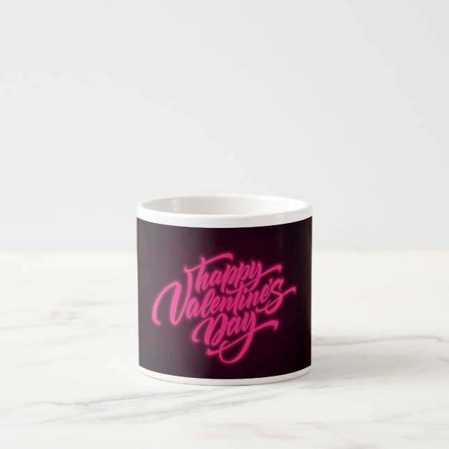 Happy Valentine's Day Neon Design-23692 Espresso Cup (Front)