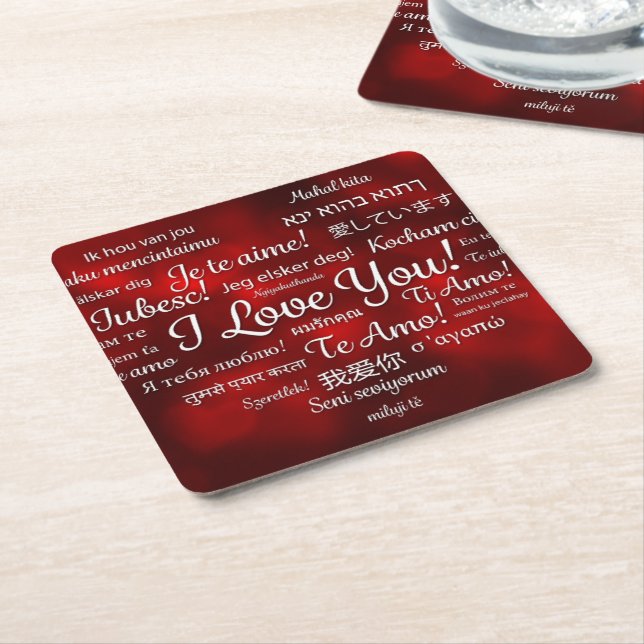 Happy Valentine's Day Paper Coaster (Angled)