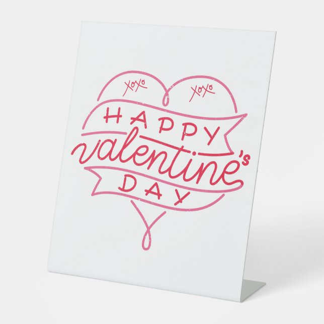 Happy Valentine's Day Pedestal Sign (Front)