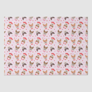 Happy Valentines Day Pembroke Welsh Corgi Dogs Tissue Paper