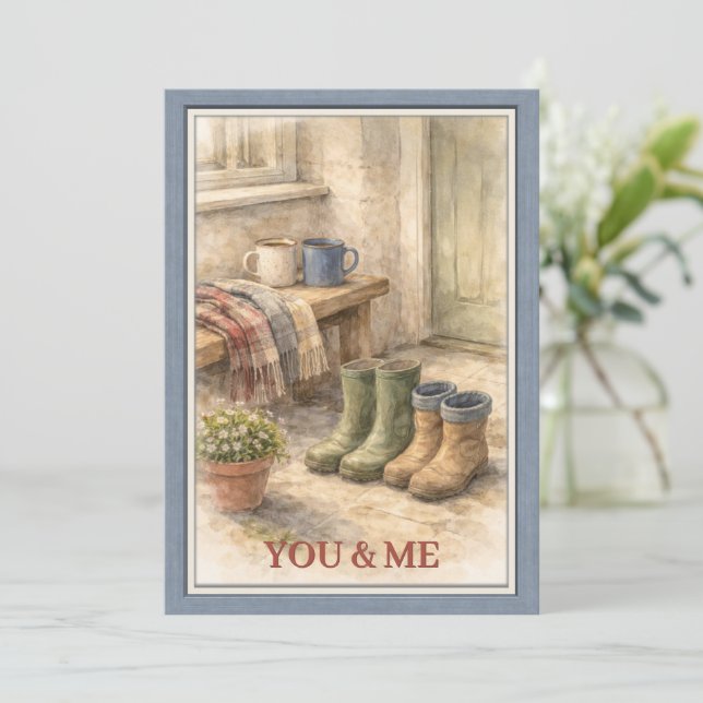 Happy Valentine's Day Perfect Couple Holiday Card (Standing Front)