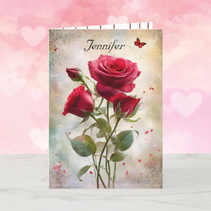 Happy Valentine's Day Personalise Name Holiday Card