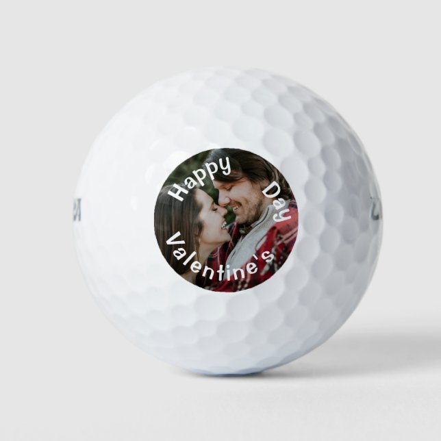Happy Valentine's Day Personalised Custom Photo  Golf Balls (Front)