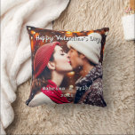 Happy Valentine's Day Personalised Photo & Names Cushion<br><div class="desc">Add your favourite photo of you and your partner to this romantic pillow in the personalise area. You can also add a "holiday greeting,  your names and the date." Sweet romantic gift for Valentine's Day,  an anniversary or wedding.</div>