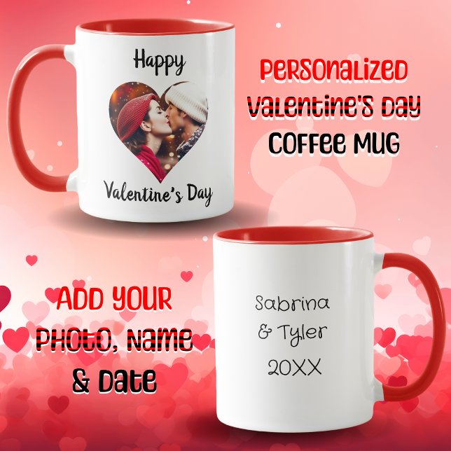 Happy Valentine's Day Personalised Photo & Names Mug (Creator Uploaded)