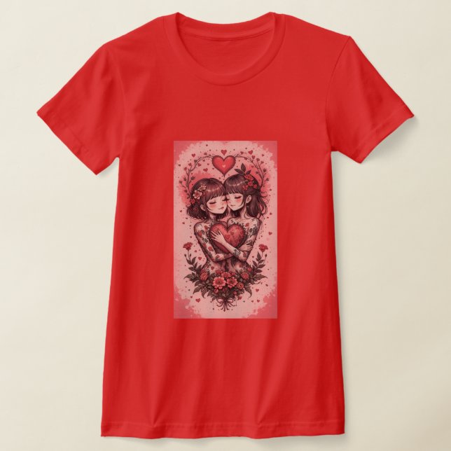 Happy Valentine's Day Personalized Gift T-Shirt (Laydown)