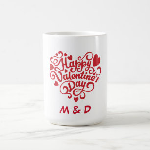 Happy Valentine's Day Personalized Monogram Magic Mug