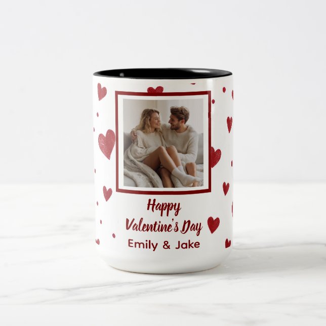 Happy Valentine's Day Personalized Photo Mug (Center)
