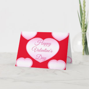 Happy Valentine's Day Pink Heart Card