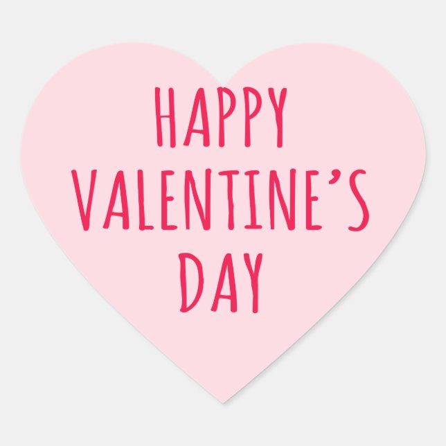 Happy Valentine's day pink heart Sticker (Front)