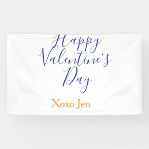 Happy Valentine's day pink purple xoxo love name c Banner