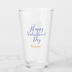 Happy Valentine's day pink purple xoxo love name c Glass