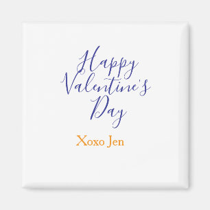 Happy Valentine's day pink purple xoxo love name c Magnet