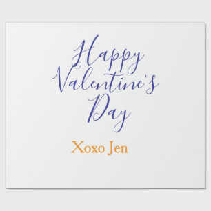 Happy Valentine's day pink purple xoxo love name c Wrapping Paper