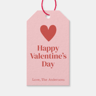 Happy Valentines Day Pink Red Custom  Gift Tags