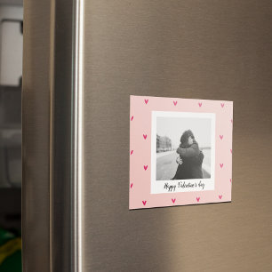 Happy Valentine's Day   Pink & Red Heart   Gift Magnet