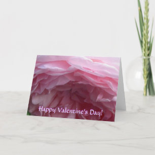 Happy Valentine's Day Pink Rose Art Greeting Card