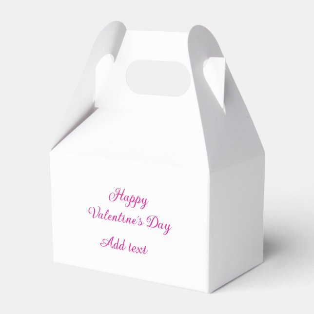 Happy Valentine's day pink text name message Favour Box (Front Side)