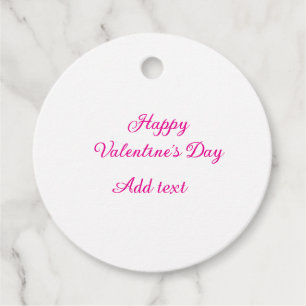 Happy Valentine's day pink text name message Favour Tags