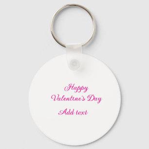 Happy Valentine's day pink text name message Key Ring