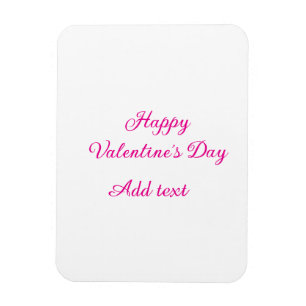 Happy Valentine's day pink text name message Magnet