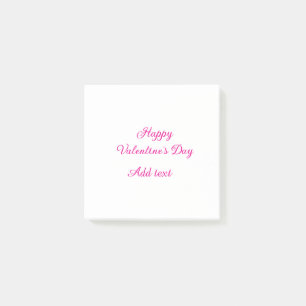 Happy Valentine's day pink text name message Post-it Notes