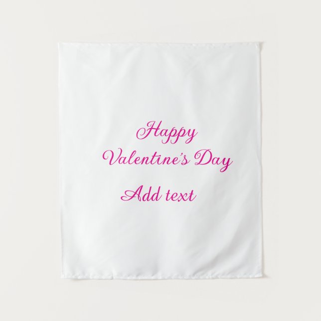 Happy Valentine's day pink text name message Tapestry (Front)