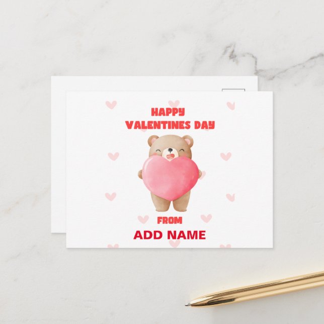 Happy Valentines Day Postcard (Front/Back In Situ)