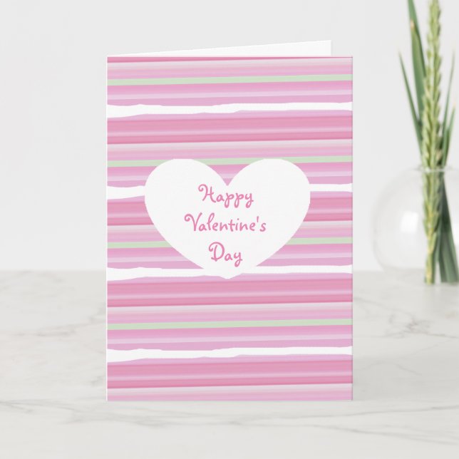 Happy Valentine's Day Pretty Pink Watercolor Card (Front)