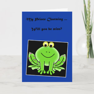 Happy Valentine's Day Prince Charming with frog Holiday Card