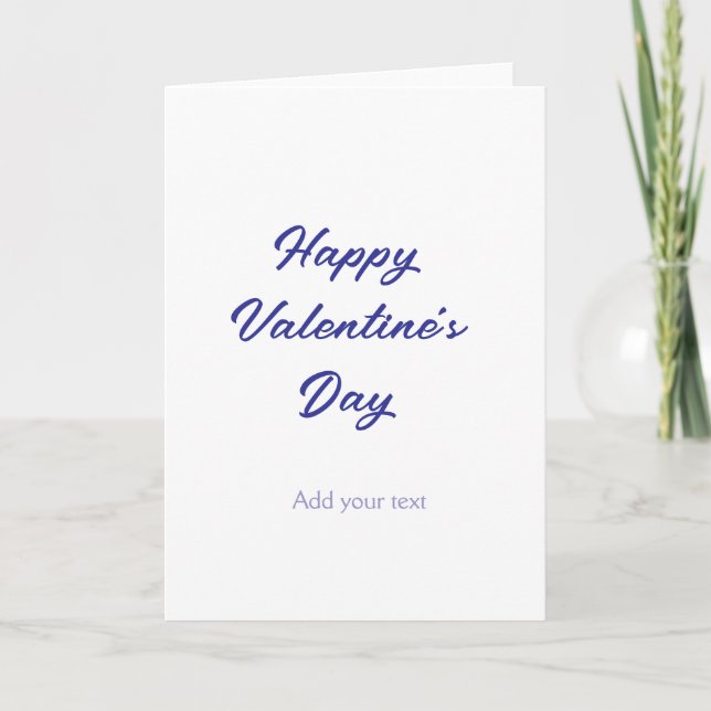Happy Valentine's day purple name add message text Card (Front)