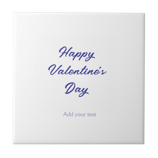 Happy Valentine's day purple name add message text Tile (Front)