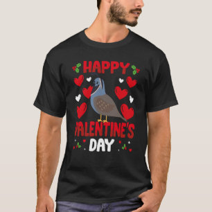 Happy Valentines Day Quail Heart Love Animal T-Shirt
