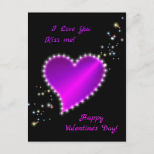 Happy Valentine's Day - Rainbow Heart with Stars Holiday Postcard