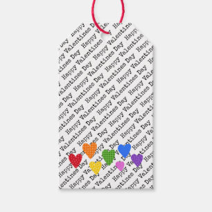 Happy Valentines Day Rainbow Hearts Kids Fun Gift Tags