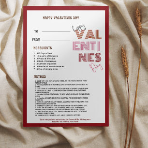 Happy Valentines day  Recipe for loving Love life  Invitation
